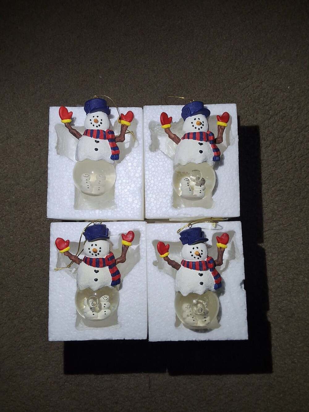 House of Lloyd Christmas Around the World Snowman Snowball Ornament Lot of 4